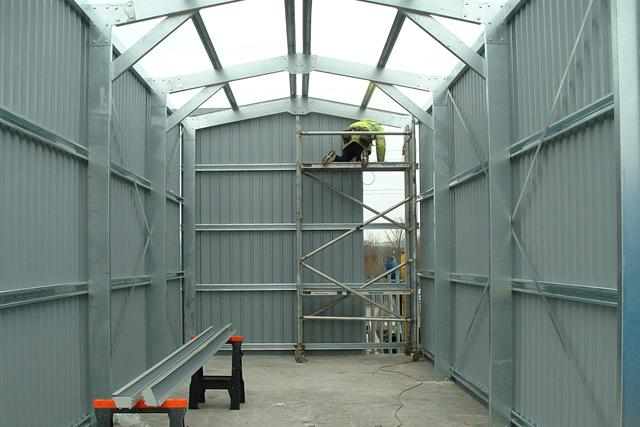 The interior of a building under construction